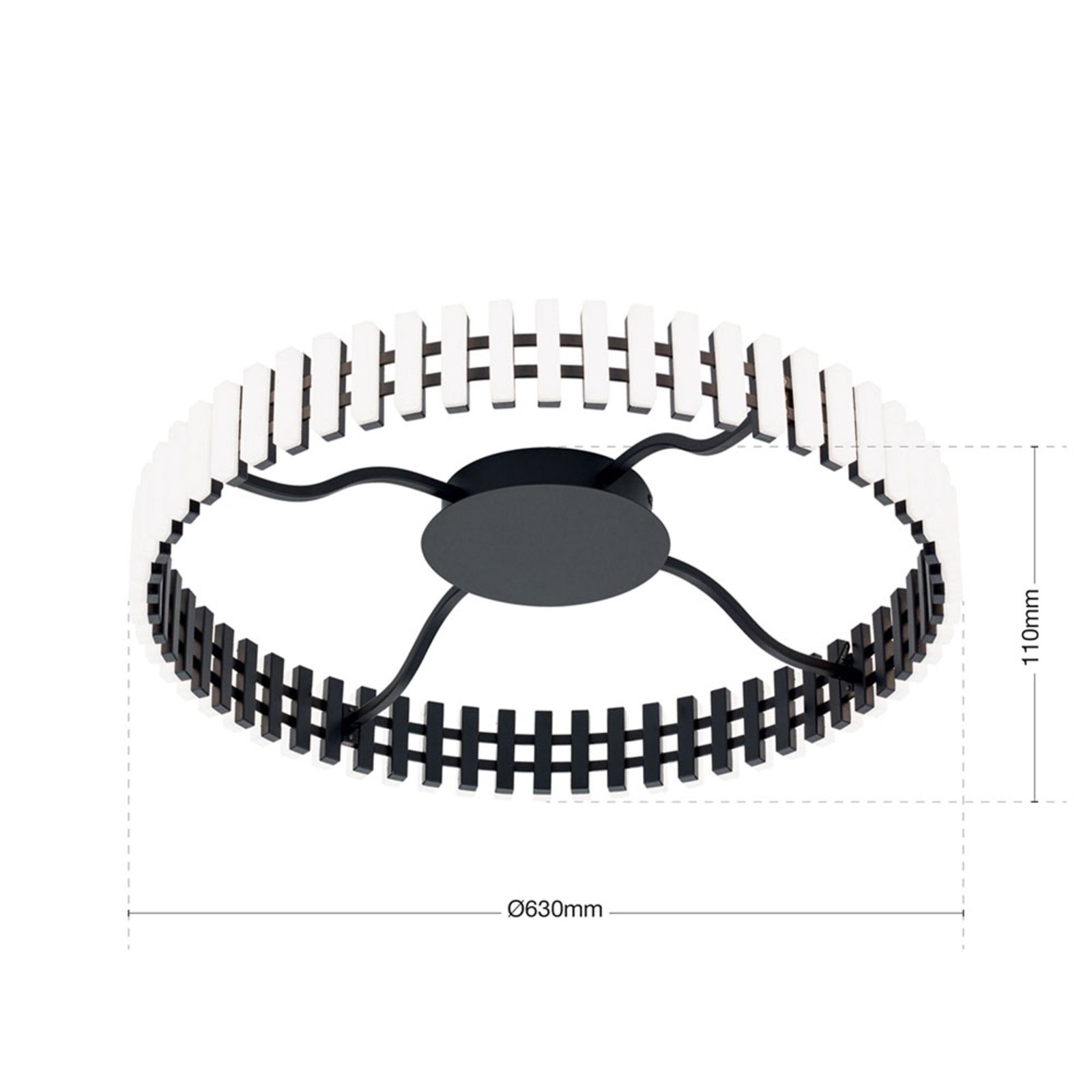 Mansion LED-taklampe, sort og hvit Ø 63 cm