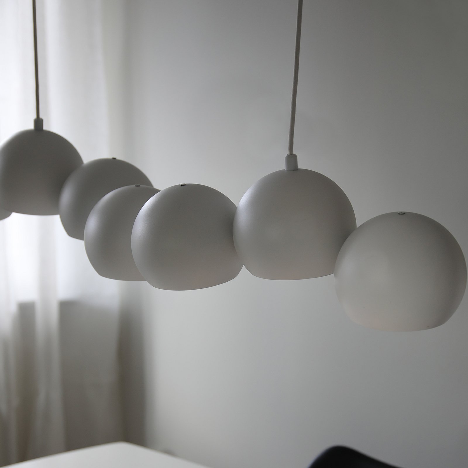 Cupolo hængelampe, hvid, jern, længde 101 cm, 7 lyskilder