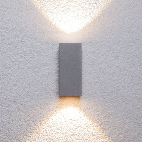 Zilveren buitenwandlamp Tavi m. Bridgelux-LED