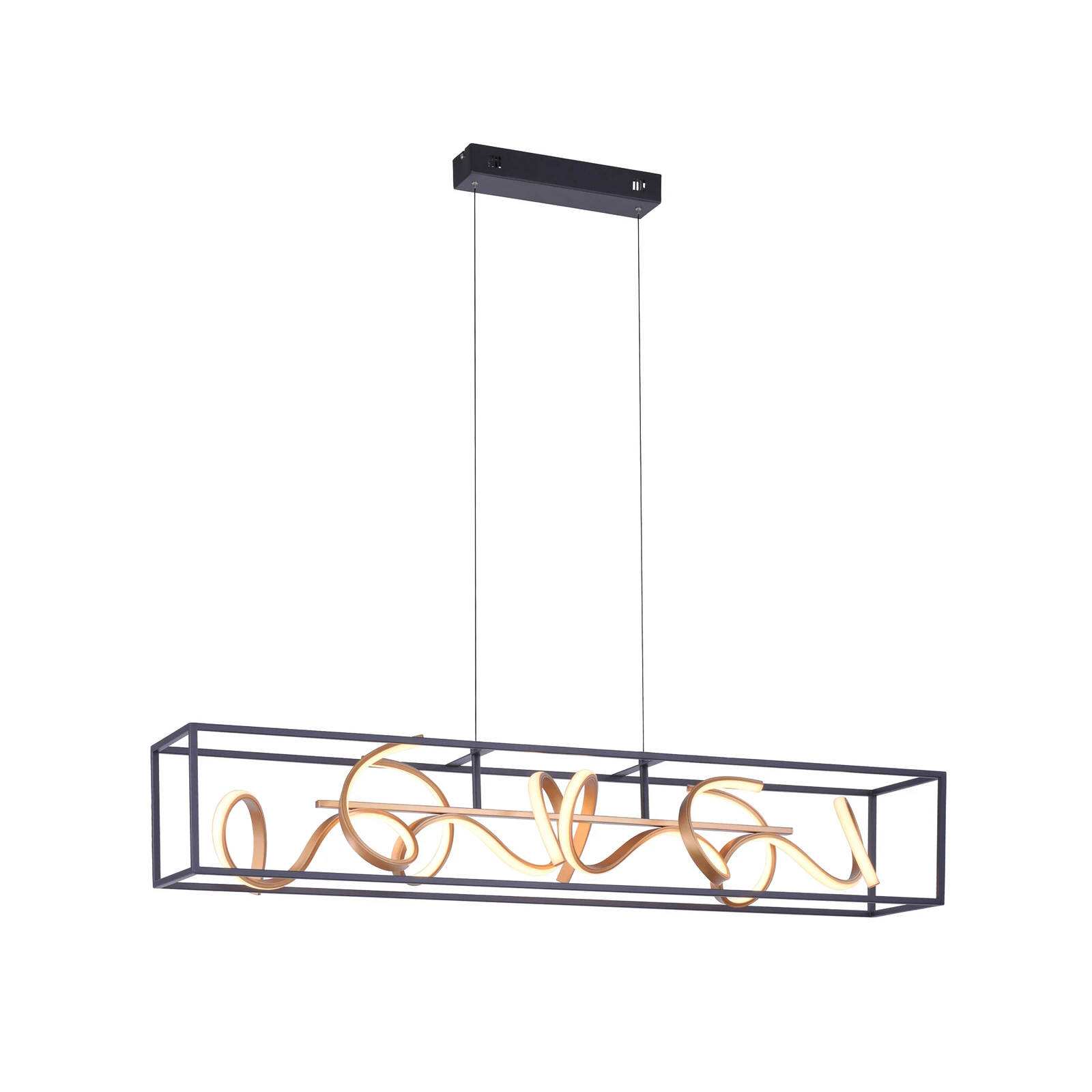 Κρεμαστό φωτιστικό LED SELINA, μαύρο/χρυσό, μήκος 110 cm, Switchdim