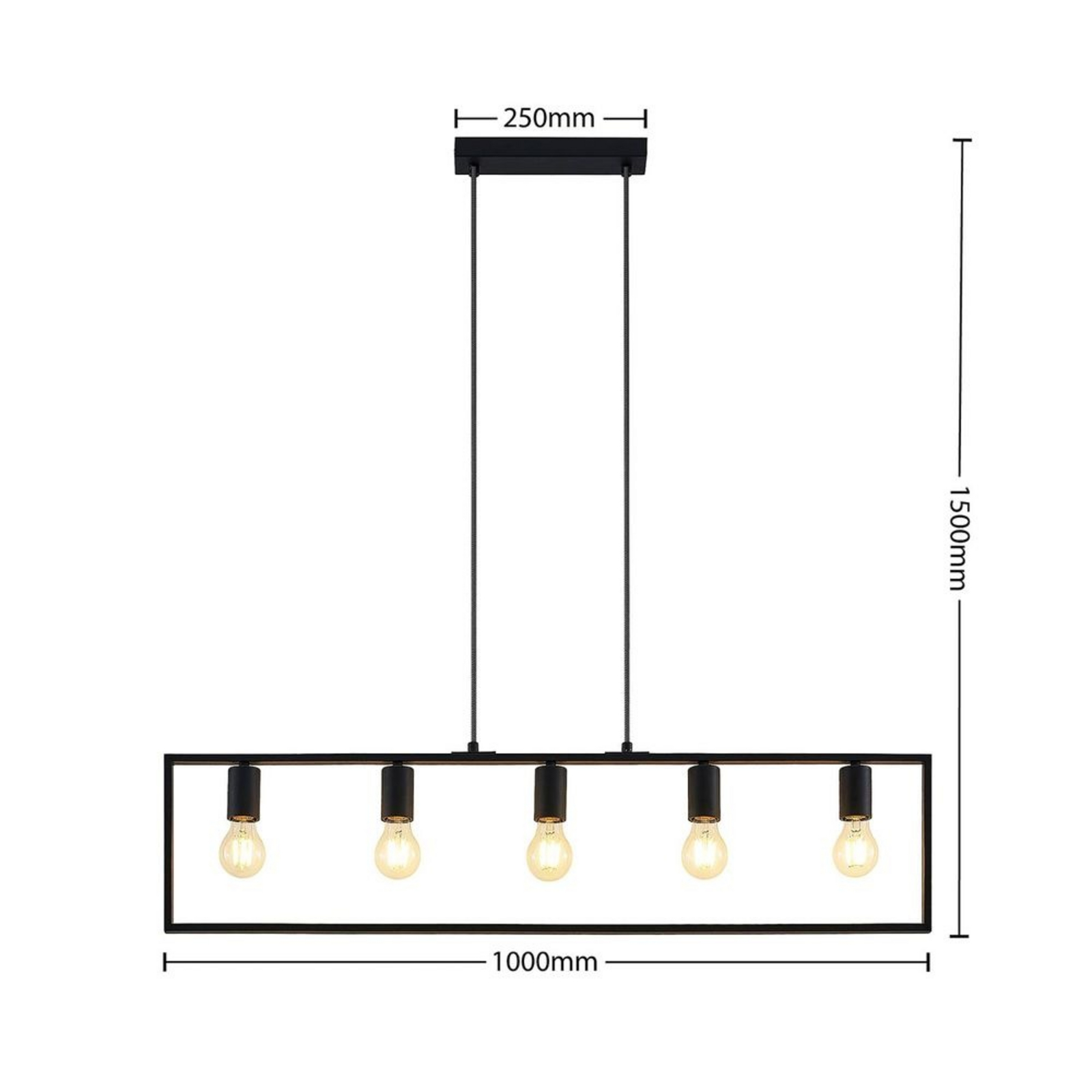 Sherwin 5 Lustră Pendul Black - Lindby