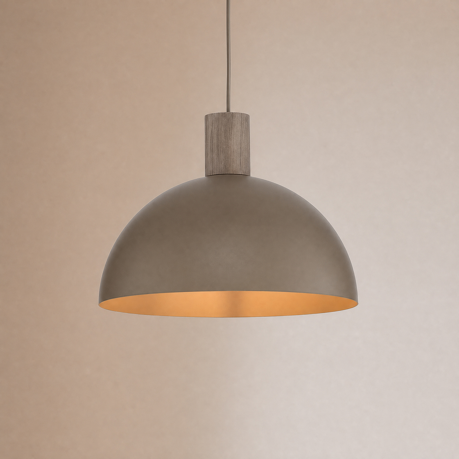 Lampada a sospensione Oslo, color sabbia, metallo, Ø 34 cm, E27