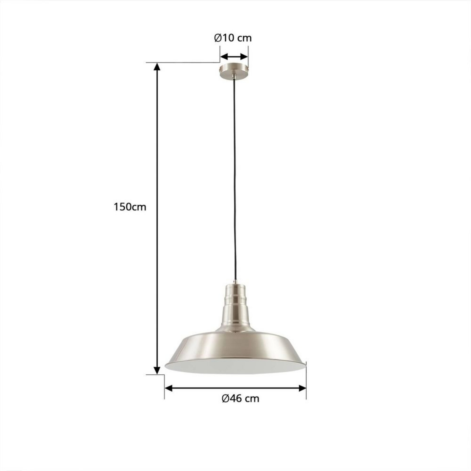 Laylan Riippuvalaisin Ø46 Nickel/Valkoinen - Lindby