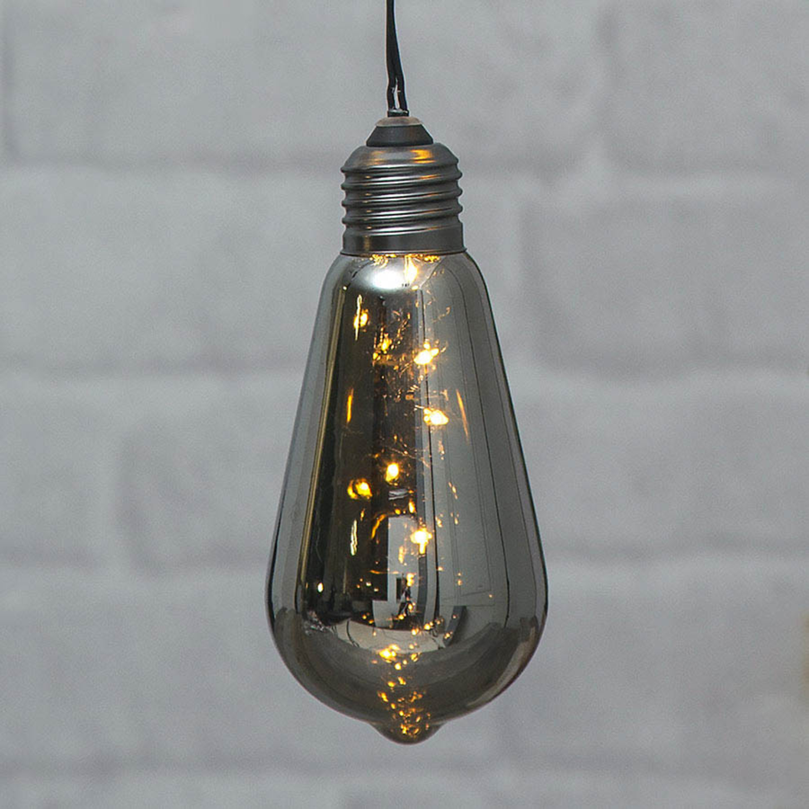 Lámpara decorativa LED vintage Glow, timer, humo