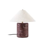 Elodie table lamp, height 32 cm, red/white, marble – NOLA