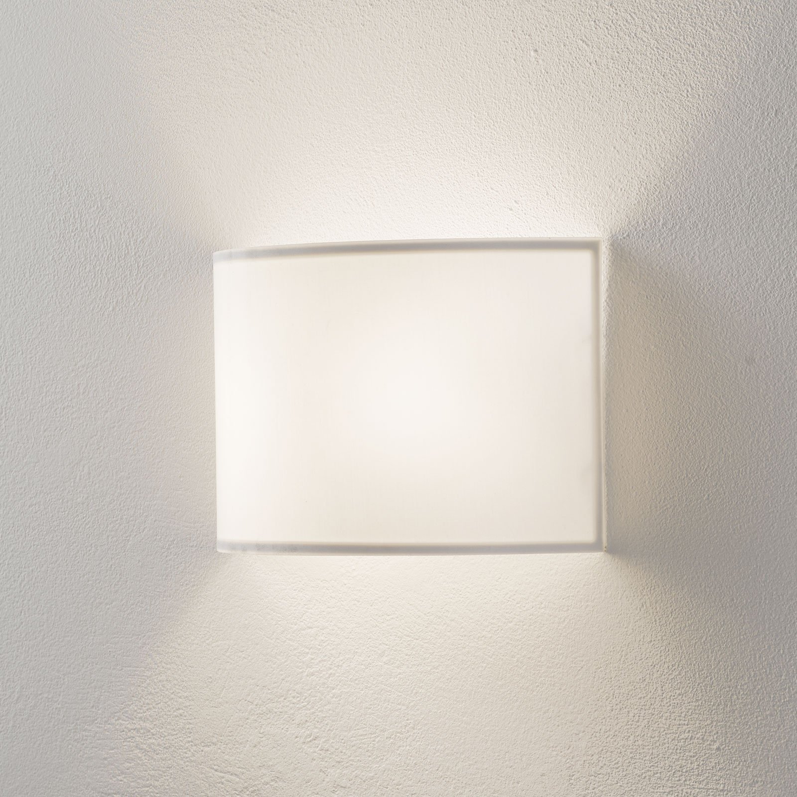 Lucande Patrik wall light semicircular 19 cm white, for Living / Dining Room, steel, fabric, E14, 40 W, energy efficiency: A++, W: 30 cm, H: 19 cm