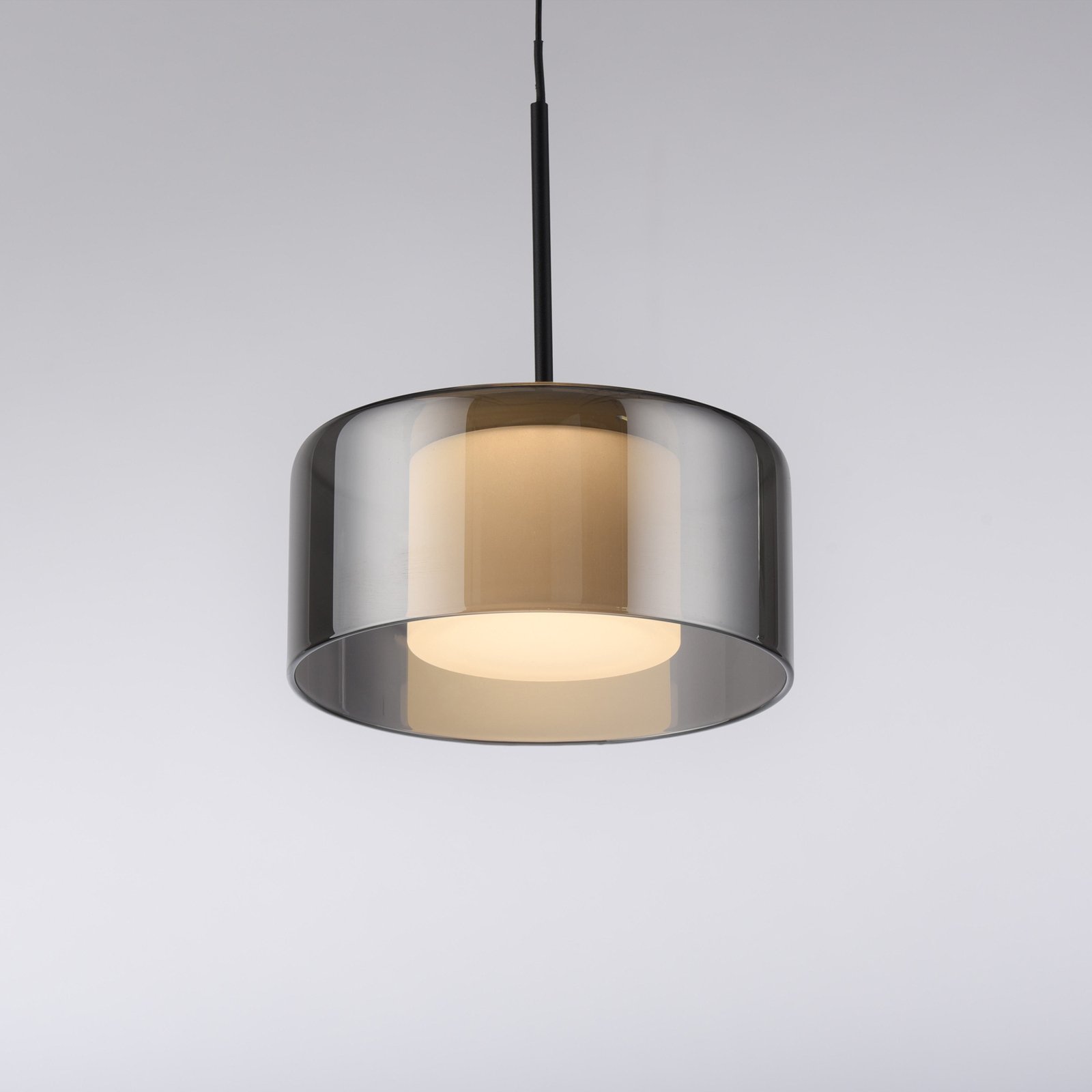 Paul Neuhaus hanglamp Rika, zwart, Ø 15 cm, glas