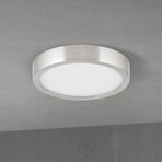 LED ceiling lamp Disc, satin nickel finish, Ø 14 cm, CCT