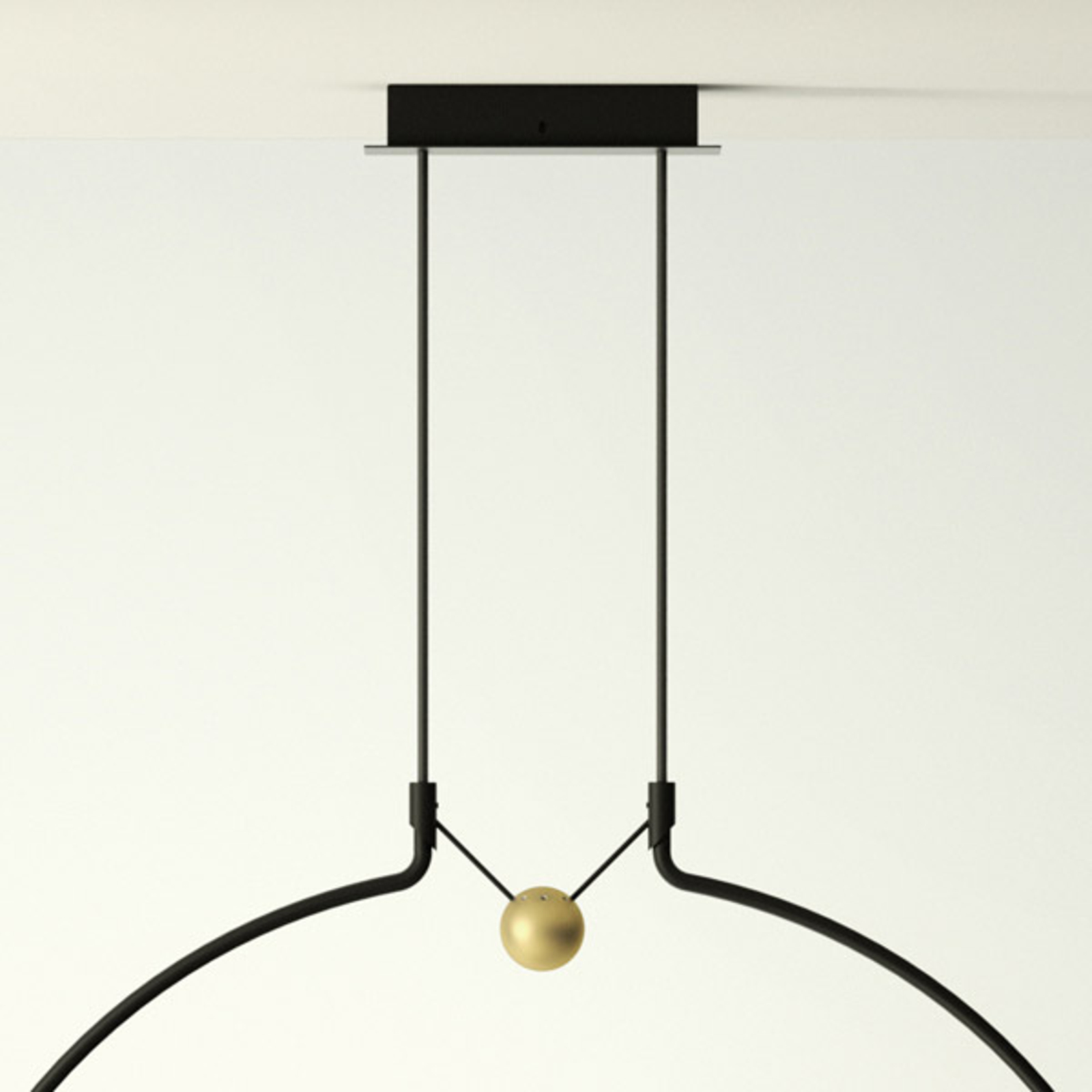 Axolight Liaison P2 hanglamp zwart/goud 56cm