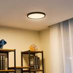 Lindby Smart LED-taklampa Pravin, Ø 30 cm, CCT, svart