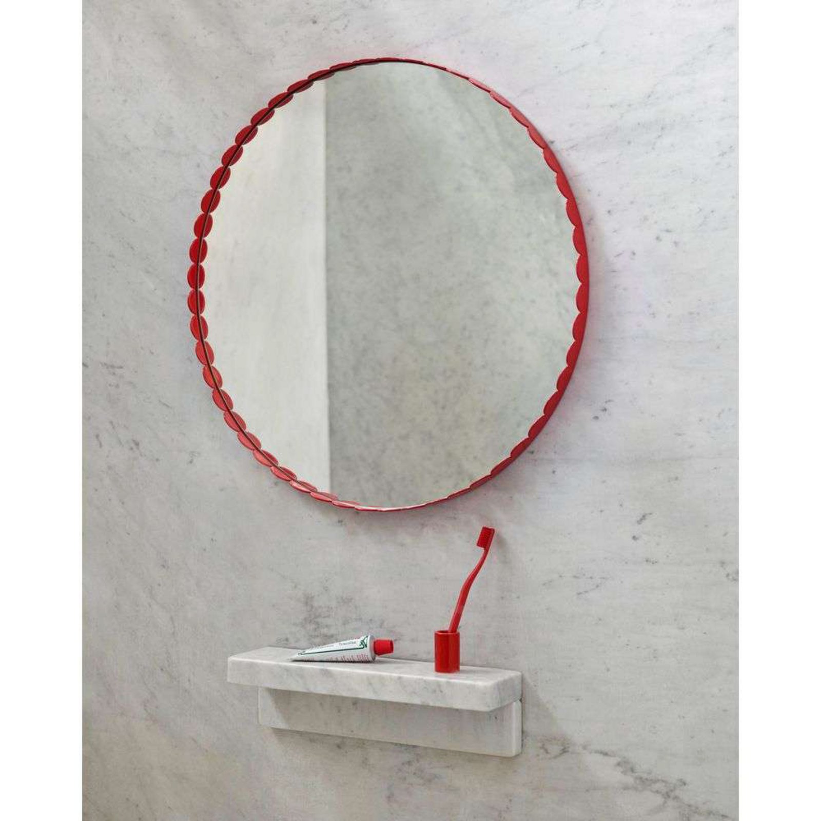 Arcs Mirror Round Red - HAY