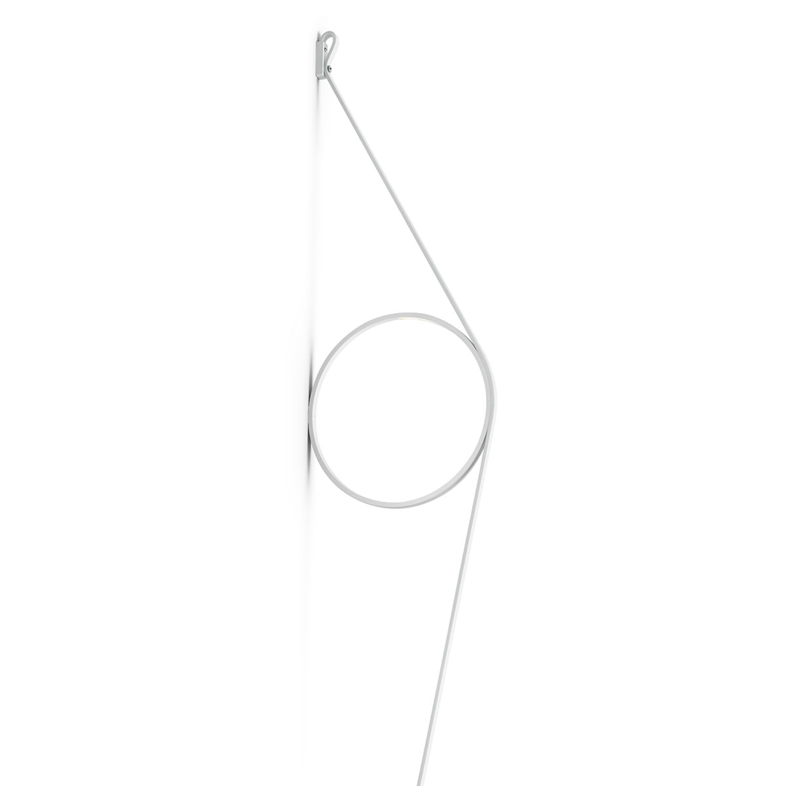 Flos FLOS Wirering white LED wall light, ring, for Living / Dining Room, aluminium, rubber, 16 W, energy efficiency: A+, H: 208 cm
