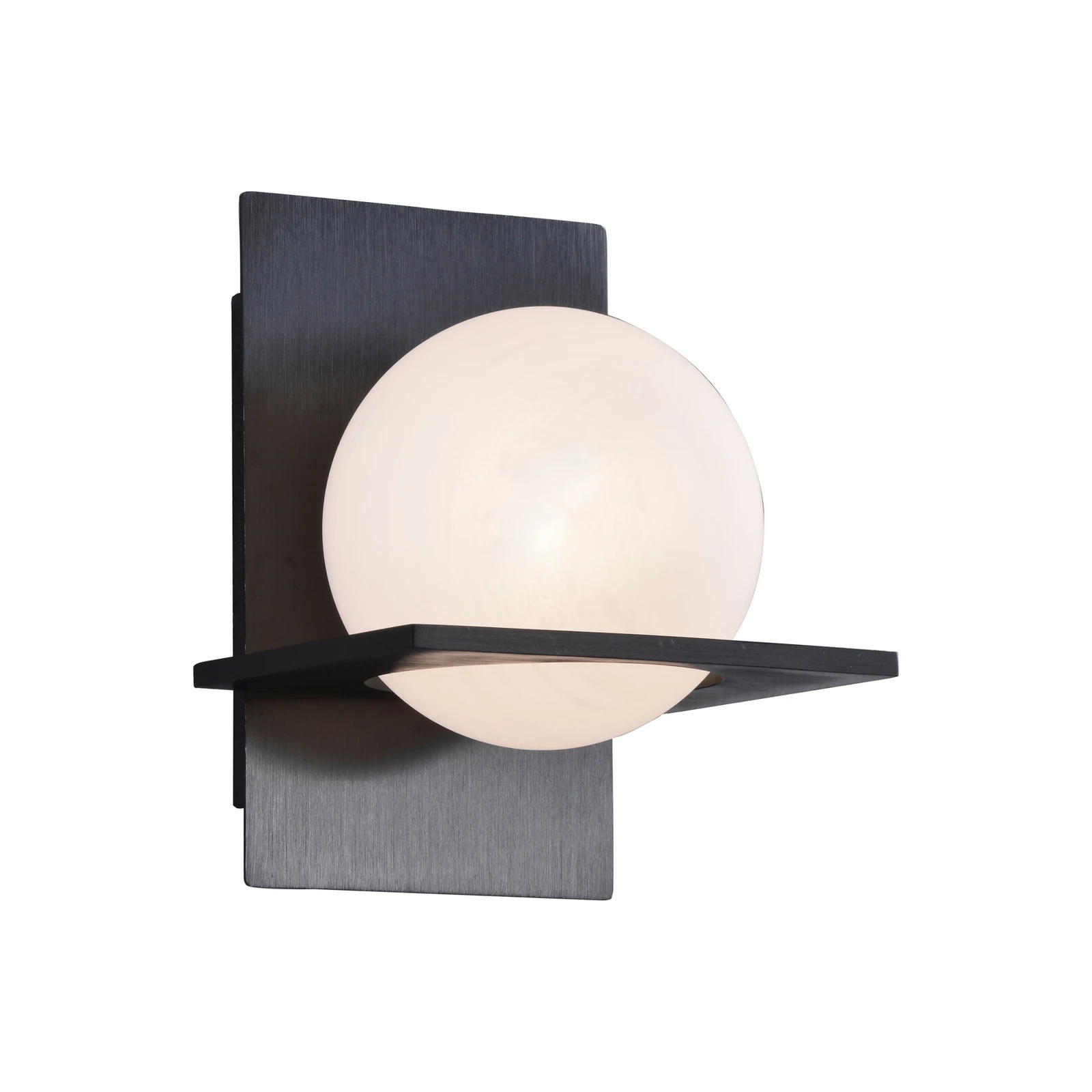 Lucande sienas lampa Kulka, 1 gaisma, melna, stikls, G9