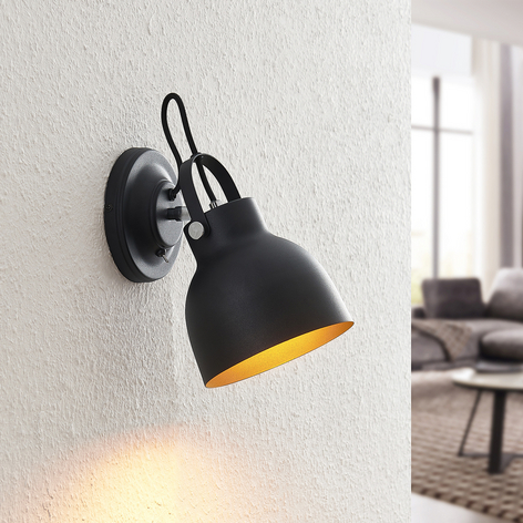 Lindby Adirta svart metallvegglampe