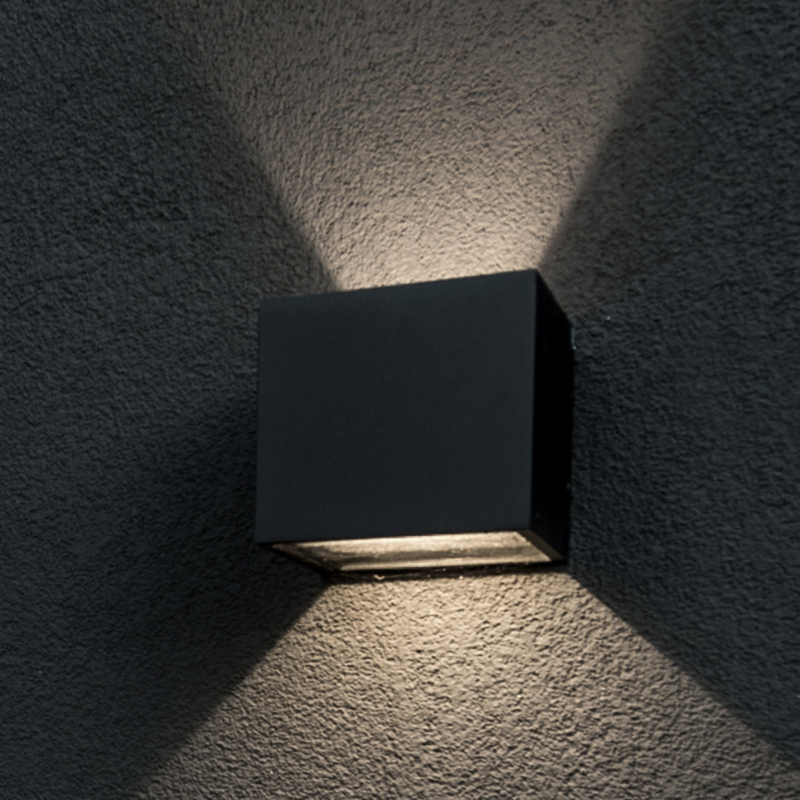 Foco empotrable downlight LED para exteriores Cube, negro, IP54, 15 cm,
