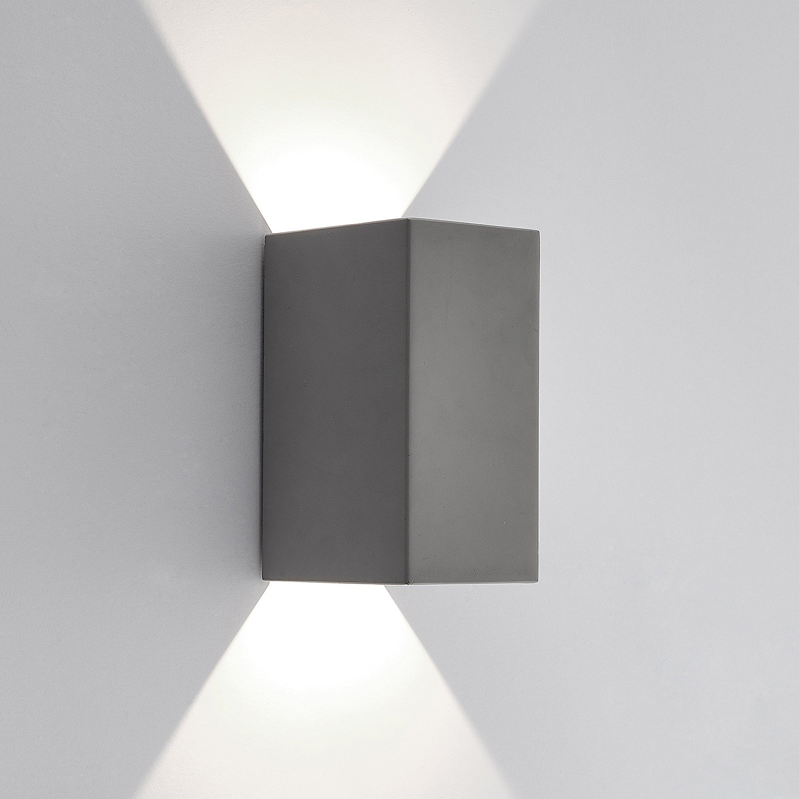 Lucande Vigga LED outdoor wall light, concrete Lights.co.uk