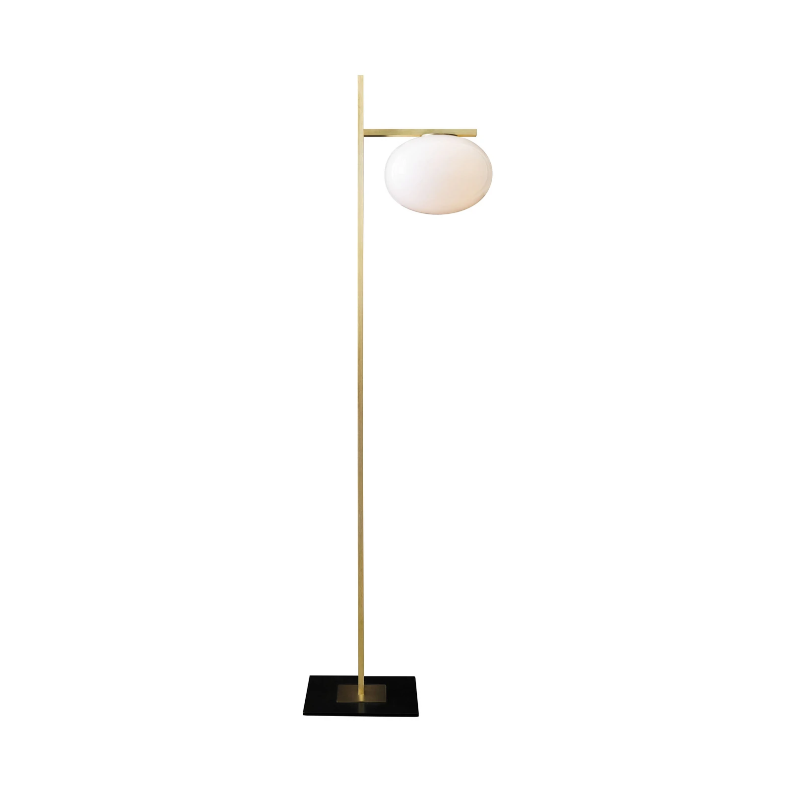 Oluce Stehleuchte Alba, bronze, weiß, 1-fl., Glas, Metall