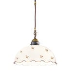 KOLARZ Hängelampe Nonna Ø 30cm Blume goldfarben Rand gewellt