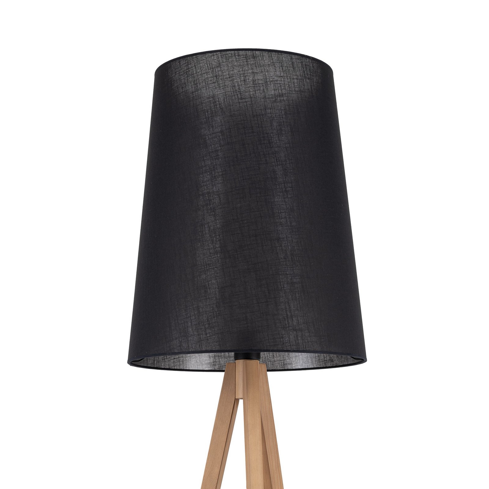 Lampadar Walz, negru, lemn, înălțime 175 cm, E27