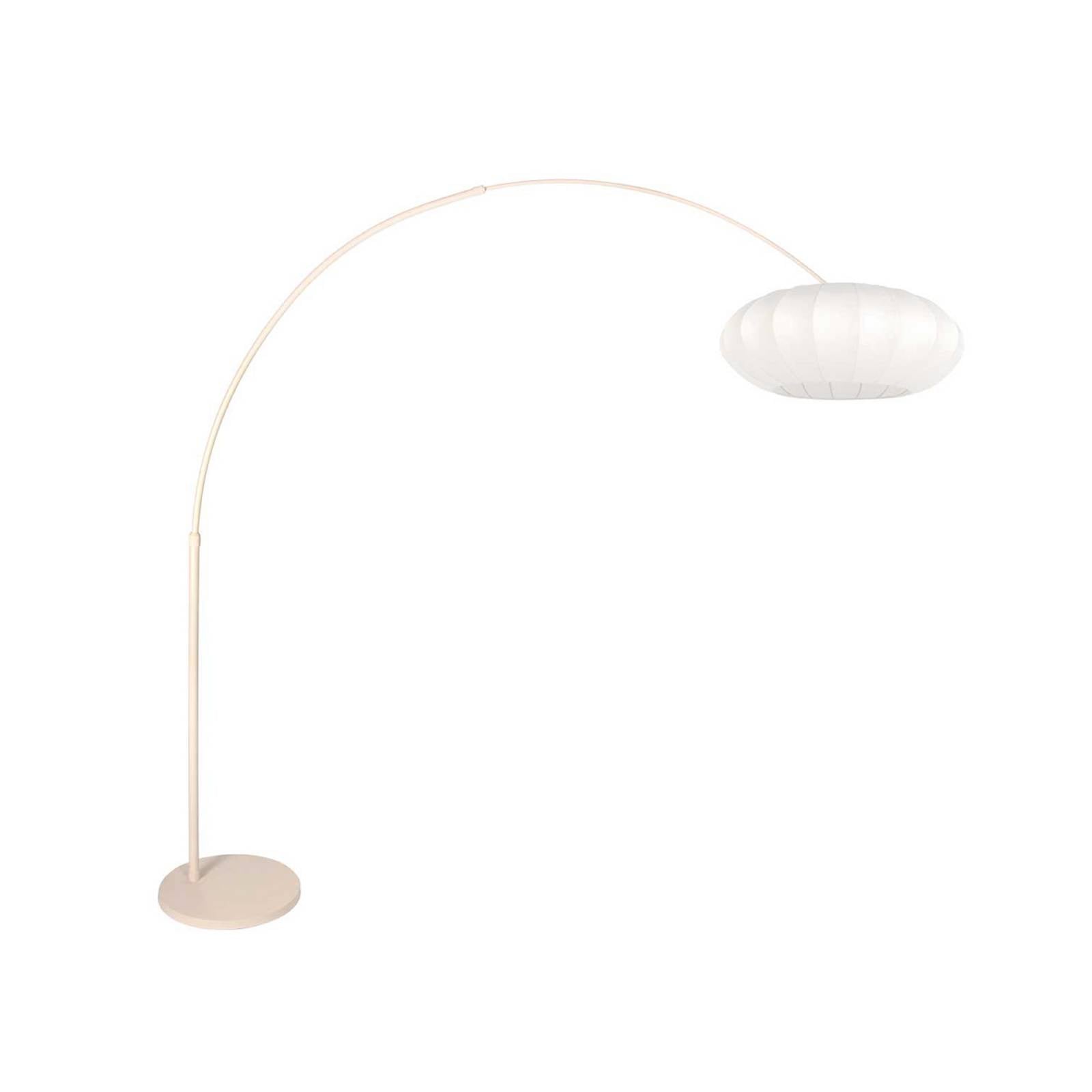 Bogen-Stehlampe Sparkled Light creme/weiß, 240 cm, Seide