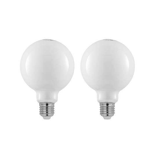 LED bulb E27 4 W 2,700 K G95 globe dim opal 2pack Lights.co.uk