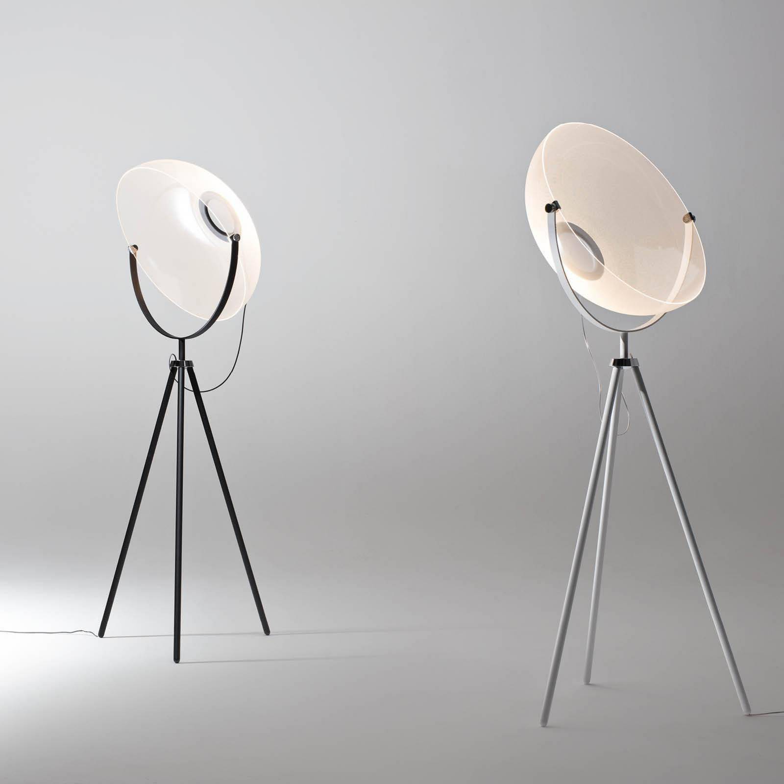 Lampa stojąca LED Stilnovo Demi Moon, biała, wysokość 196 cm
