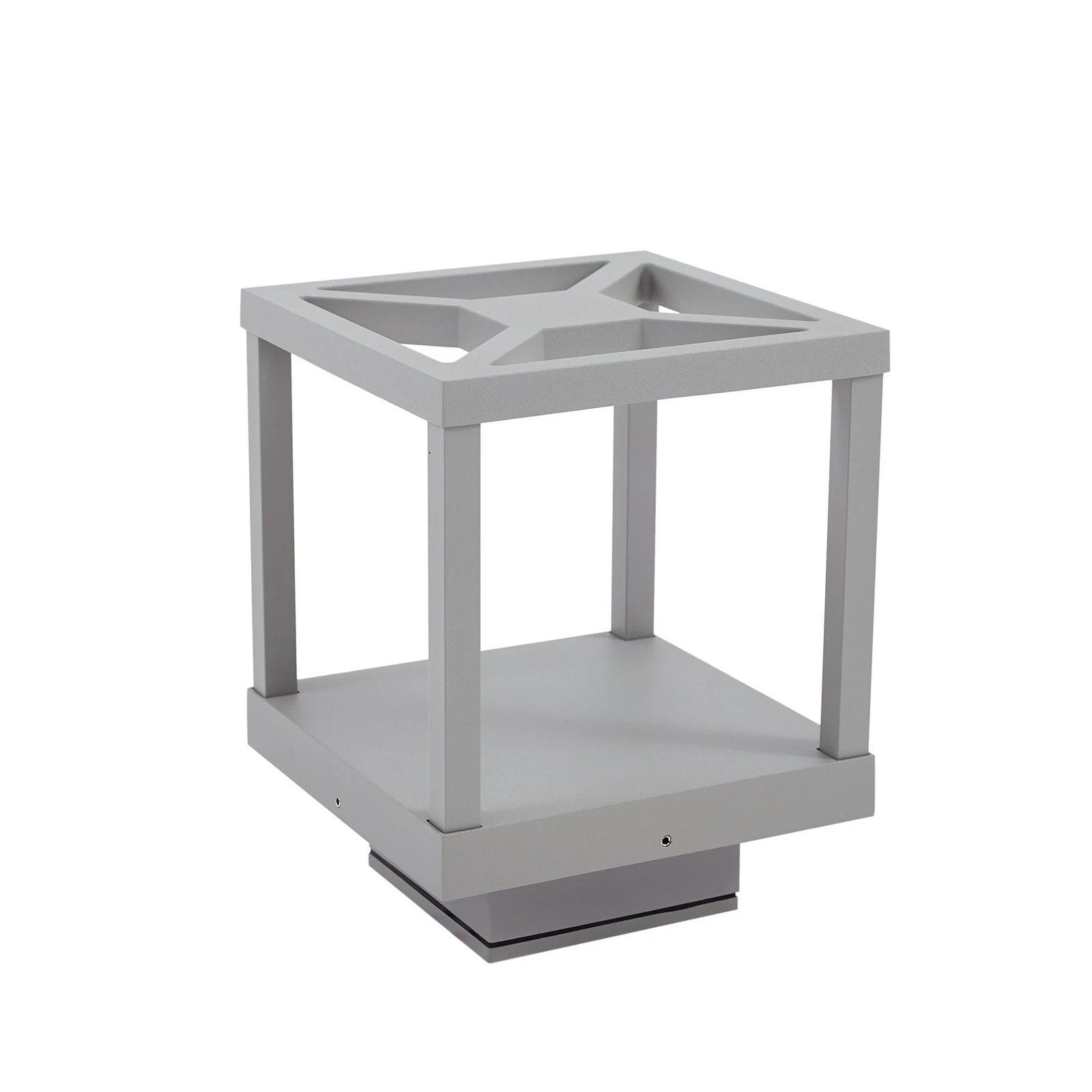 Lucande LED-sockellampa Lealan, grå, metall, 23 cm, IP54