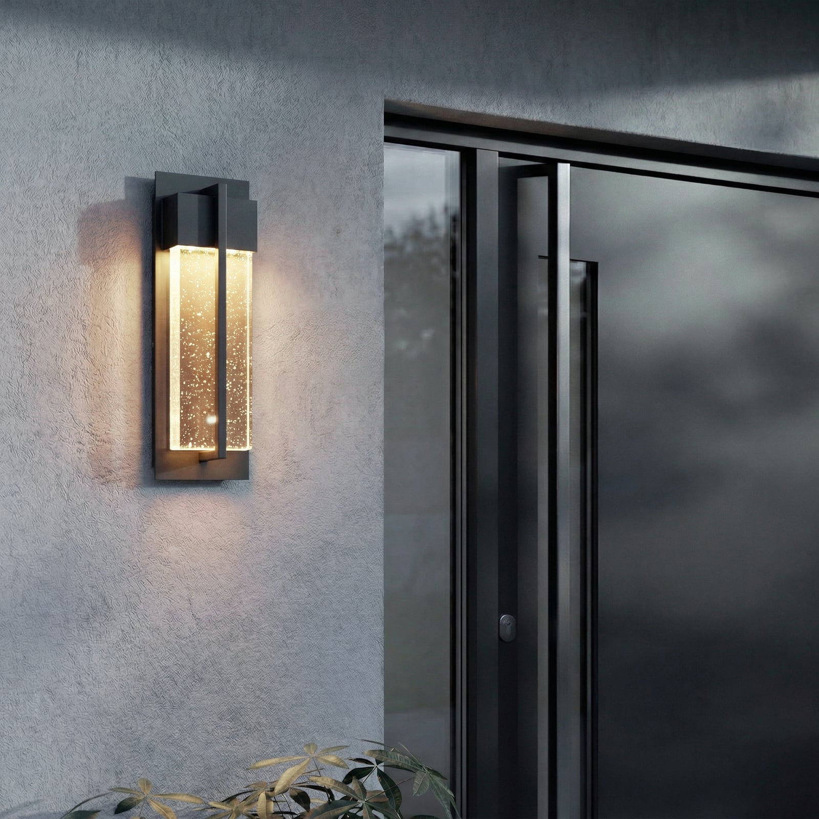 Velune LED-Außenwandlampe, anthrazit/klar 35cm CCT - Lucande Velune LED-Außenwandlampe, anthrazit/klar 35cm CCT - Lucande