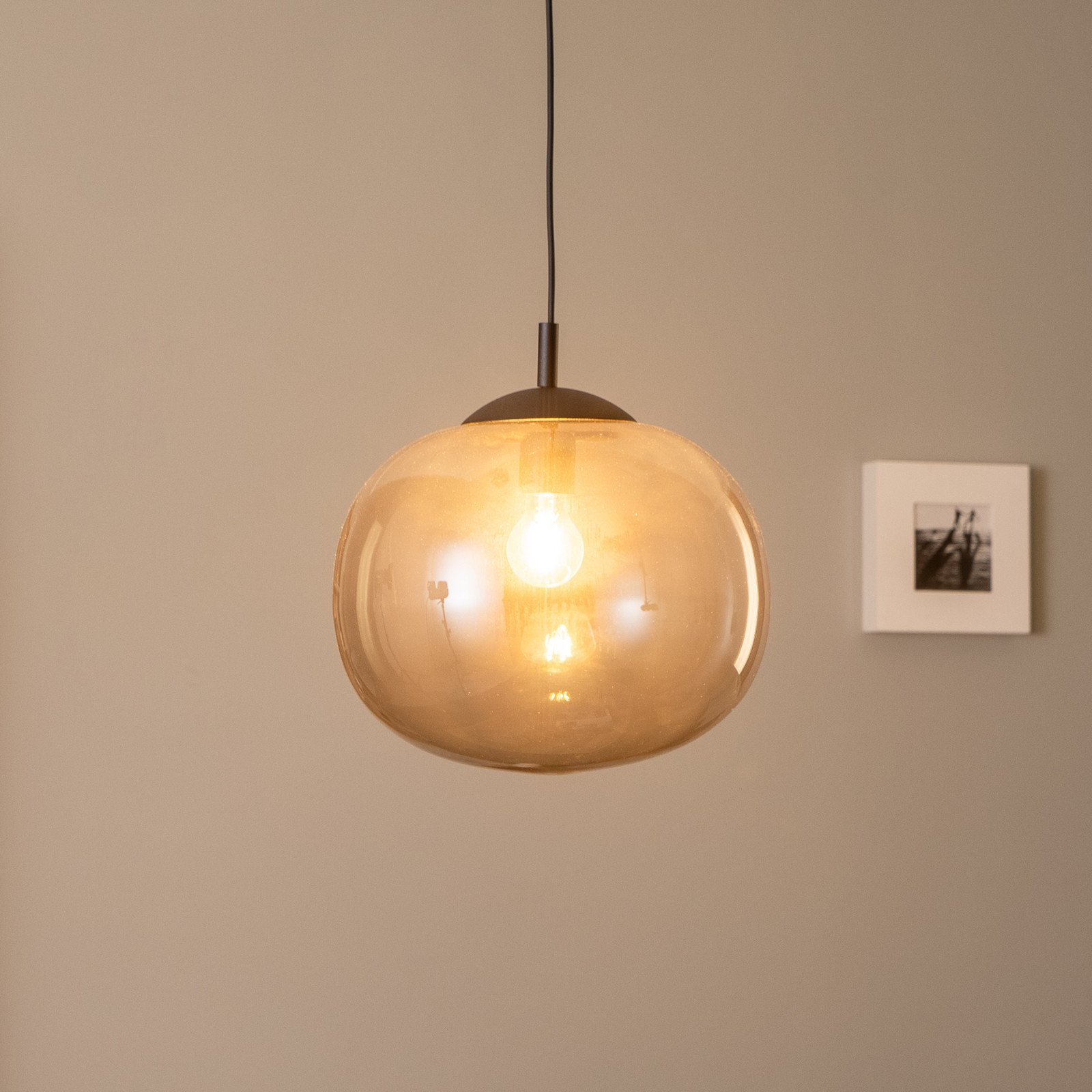 TK Lighting Lampă suspendată Vibe sticlă gri-grafit-transparentă Ø 35 cm - Camera de zi / sufragerie - modern - gri grafit-transparent negru