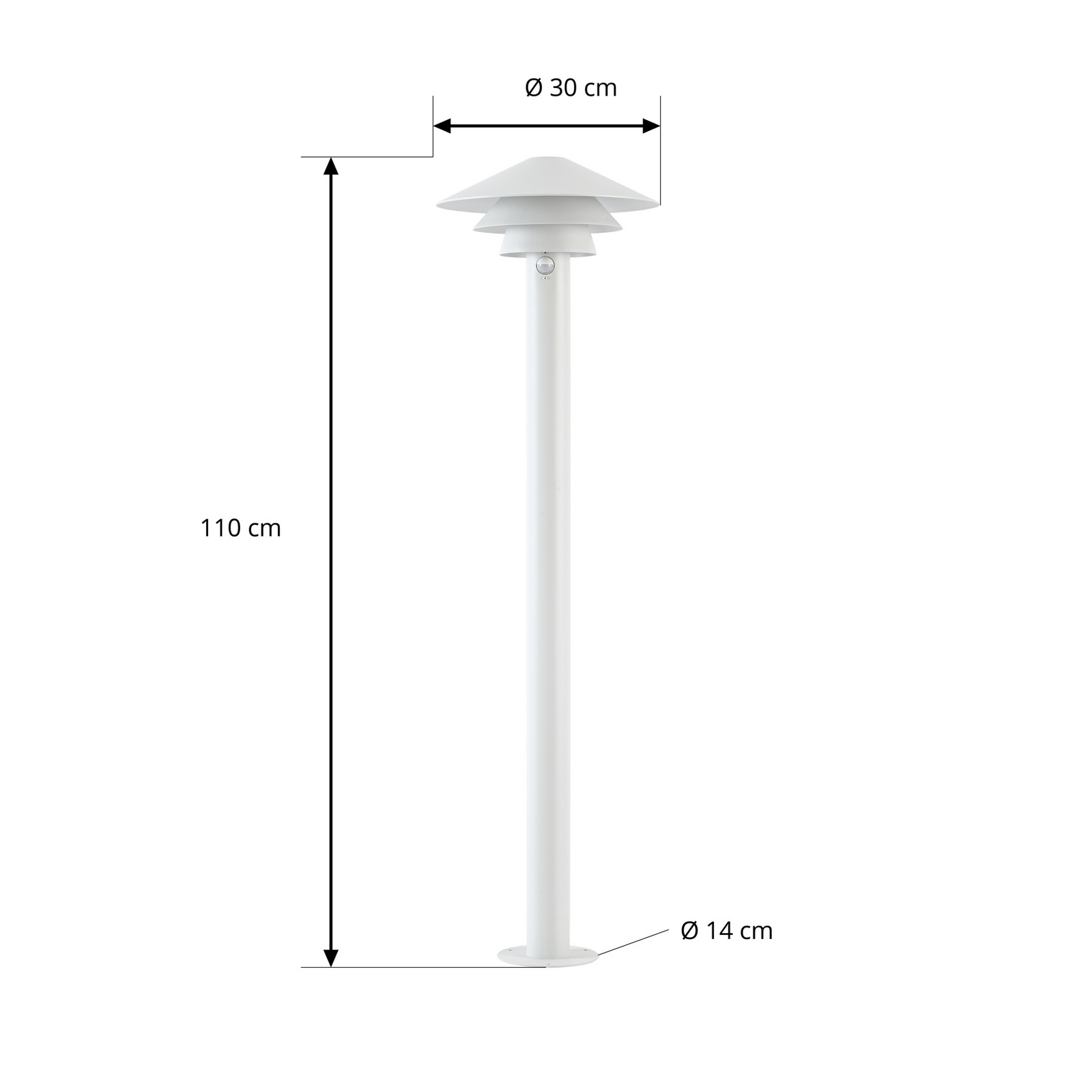 Lucande Montaro LED path light, 110 cm, white, with sensor