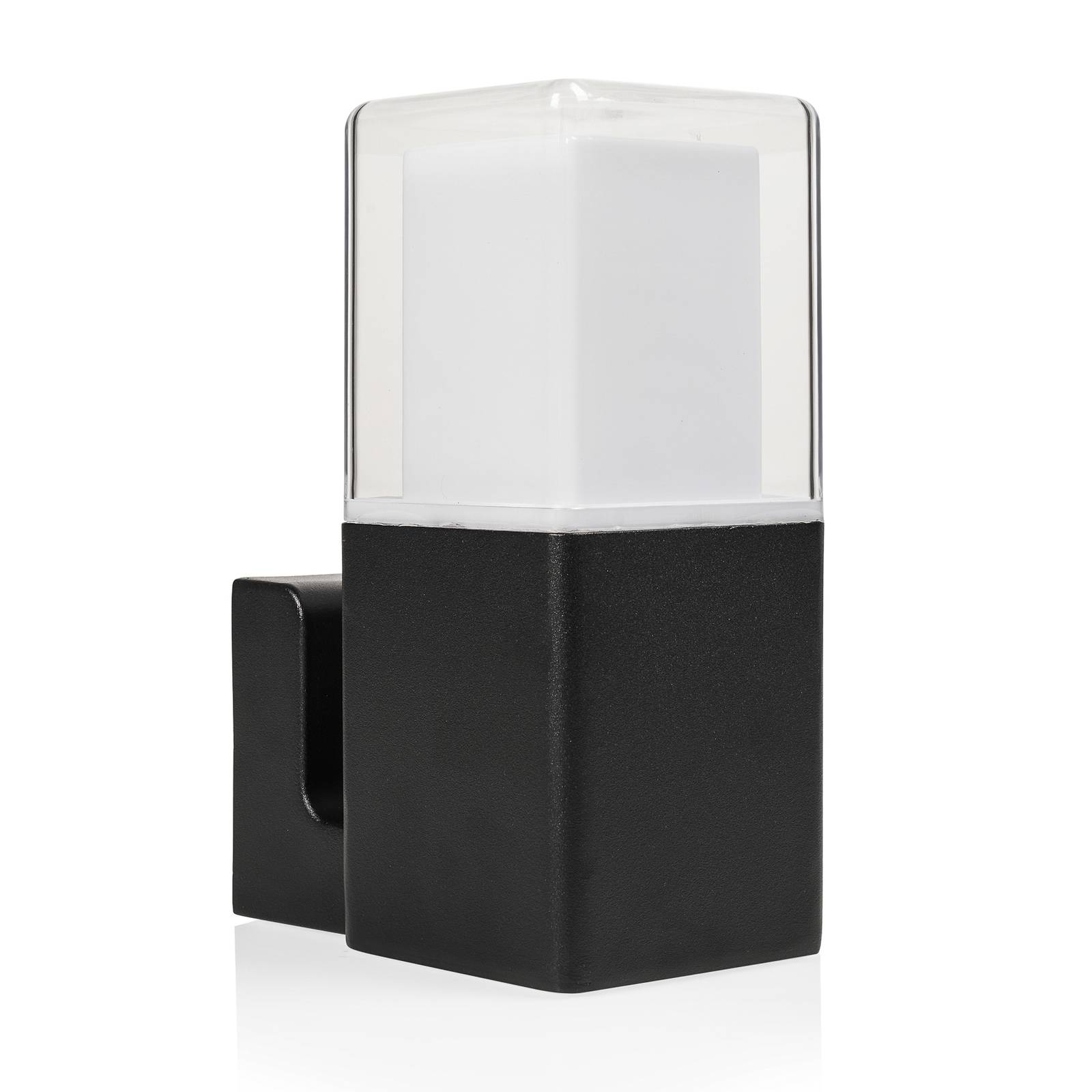 Smartwares - led Außenwandleuchte eckig Aluminium Schwarz Up Light 20x14cm