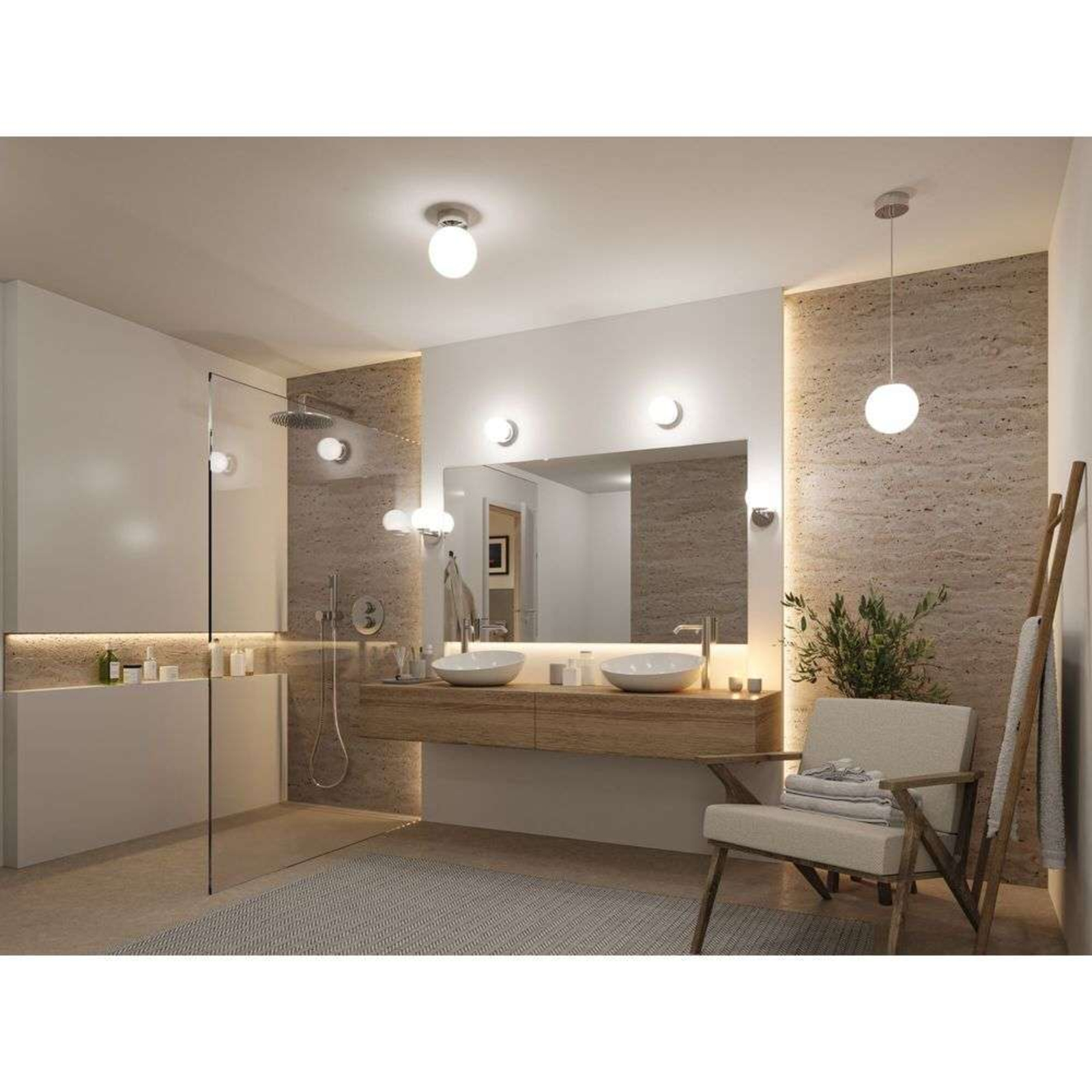 Gove LED Nástěnné Svítidlo IP44 3000K 400lm Chrom/Satin - Paulmann