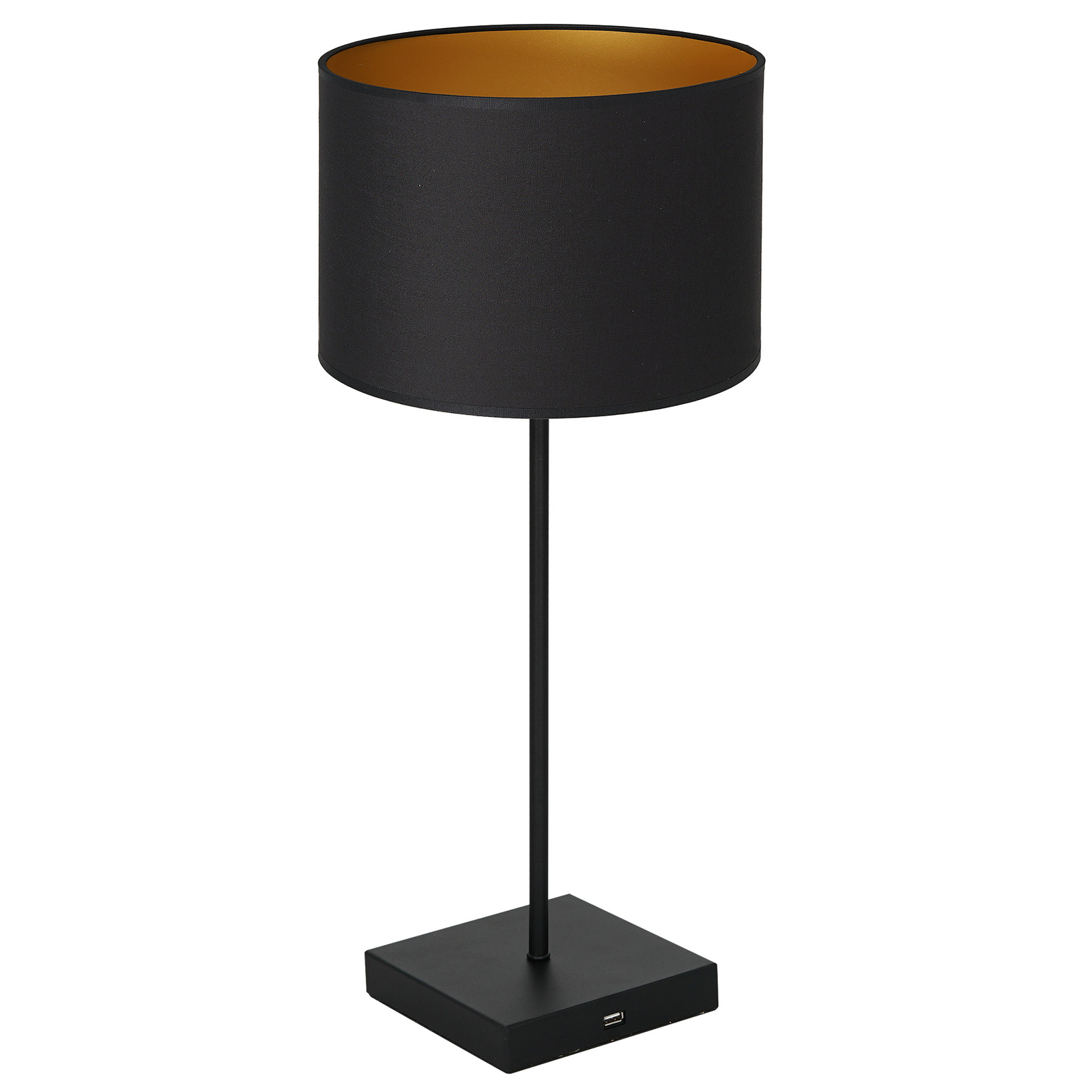 Tischlampe Table schwarz, Zylinder schwarz-gold
