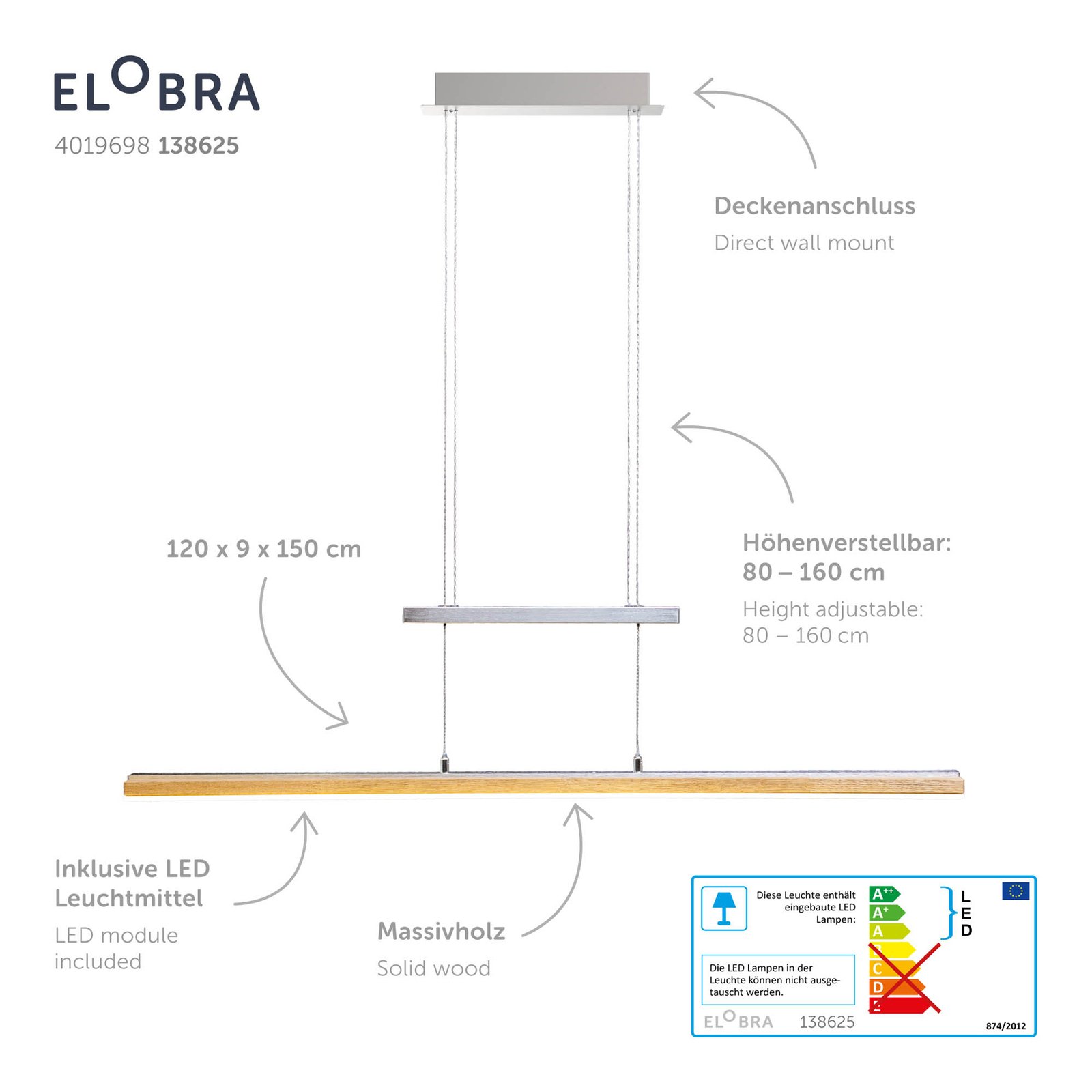 Lampada LED a sospensione Mite con dimmer a sfioramento