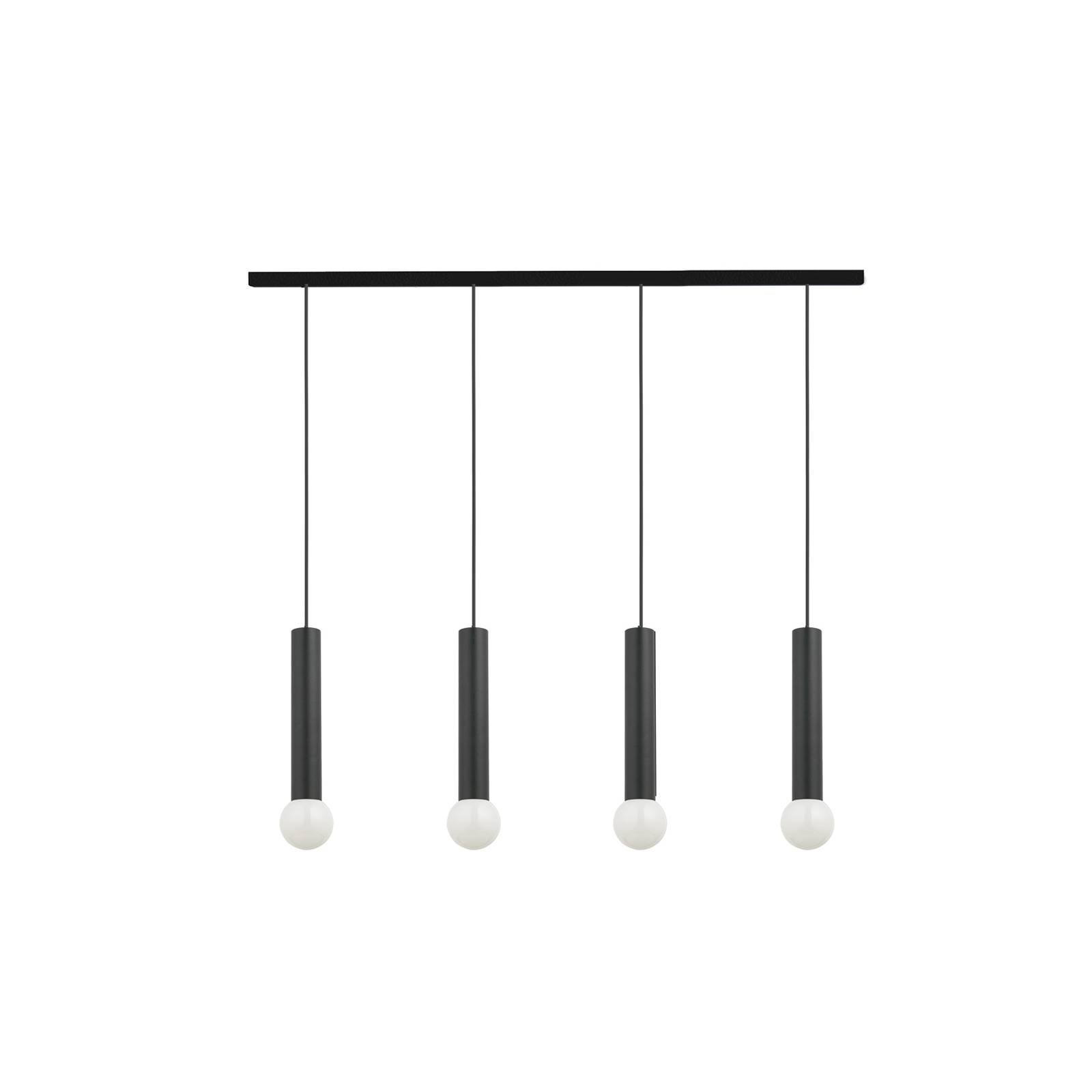 Pendelfattning Baton, svart, 4 lampor