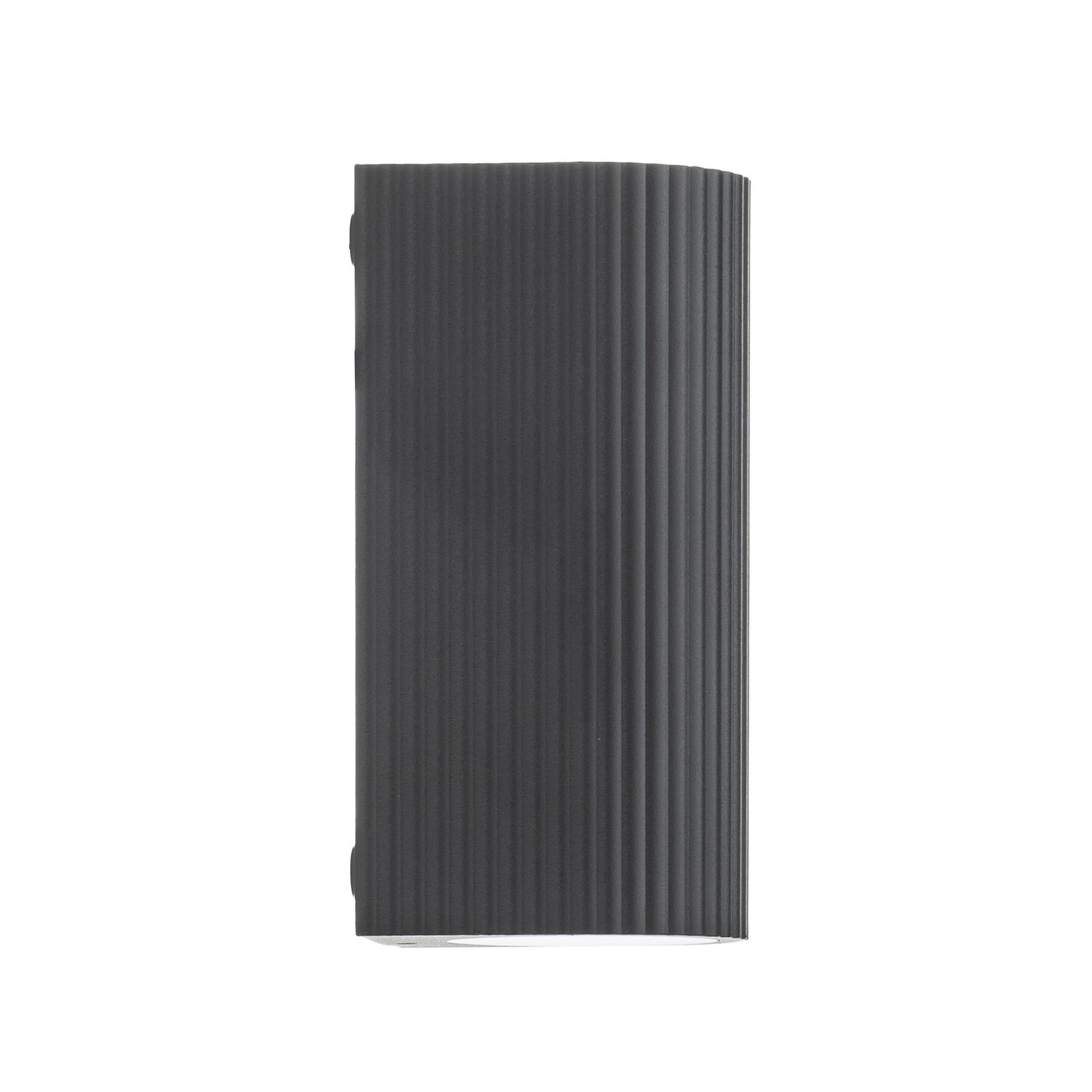 Lindby udendørs væglampe Aluvo, antracit, 16 cm, IP65 Riffel Lindby udendørs væglampe Aluvo, antracit, 16 cm, IP65 Riffel