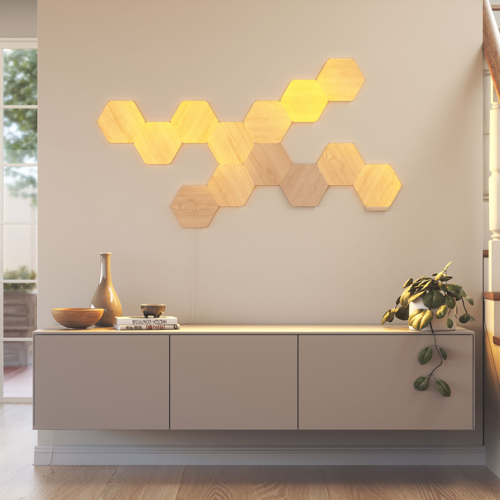 Nanoleaf Elements Wood Hexagons Starter Kit 13x