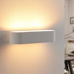 Lindby Fioni wall light, white, plaster, G9, 6.5 cm, can be painted