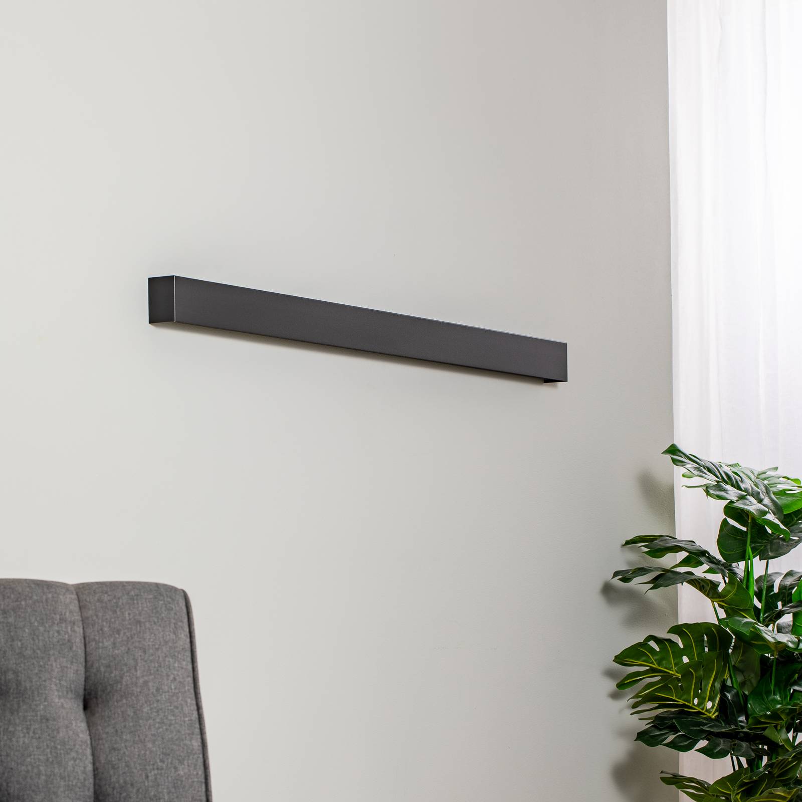 Kinkiet Straight L, 122 cm, czarny