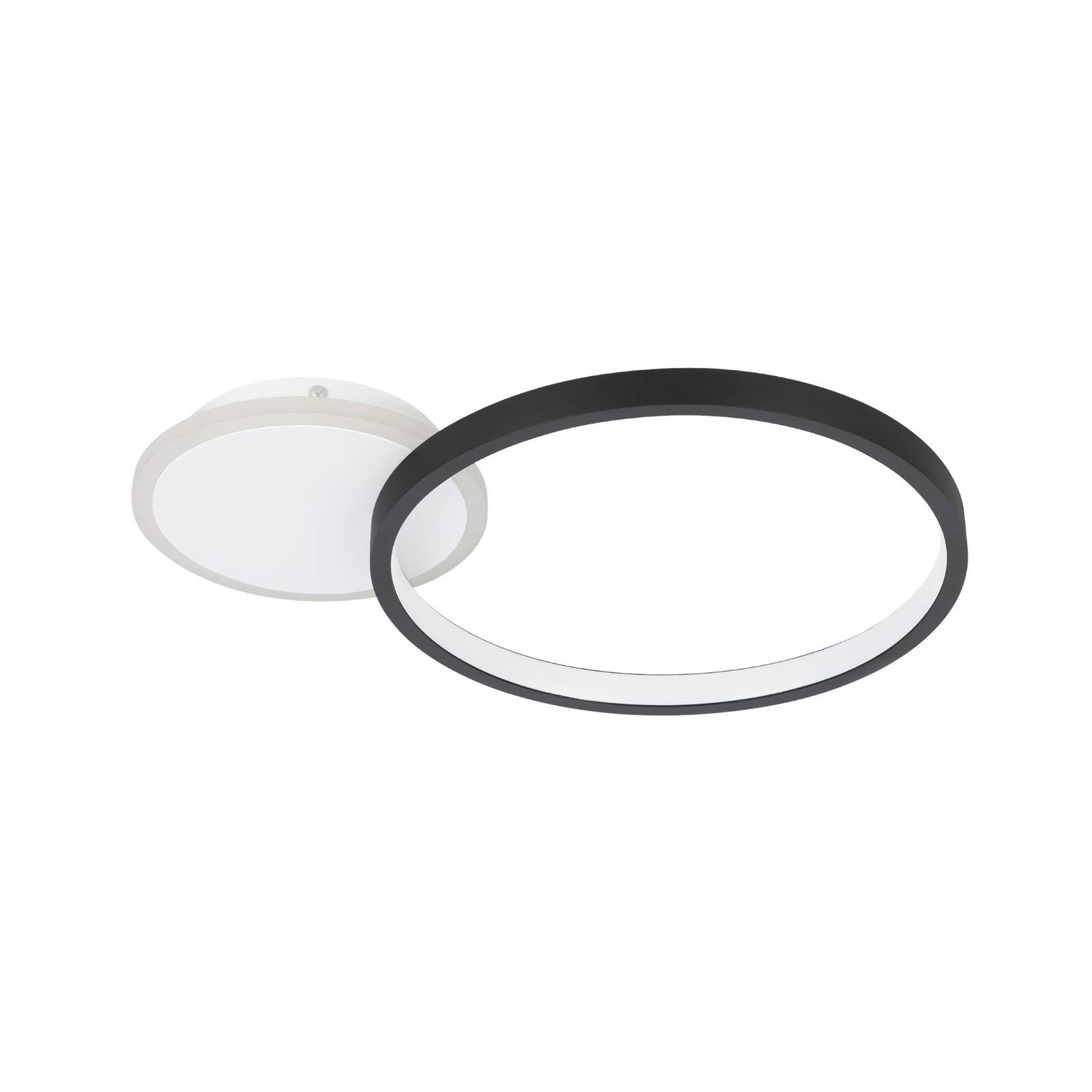 Plafonnier LED Gafares télécommande rond noir