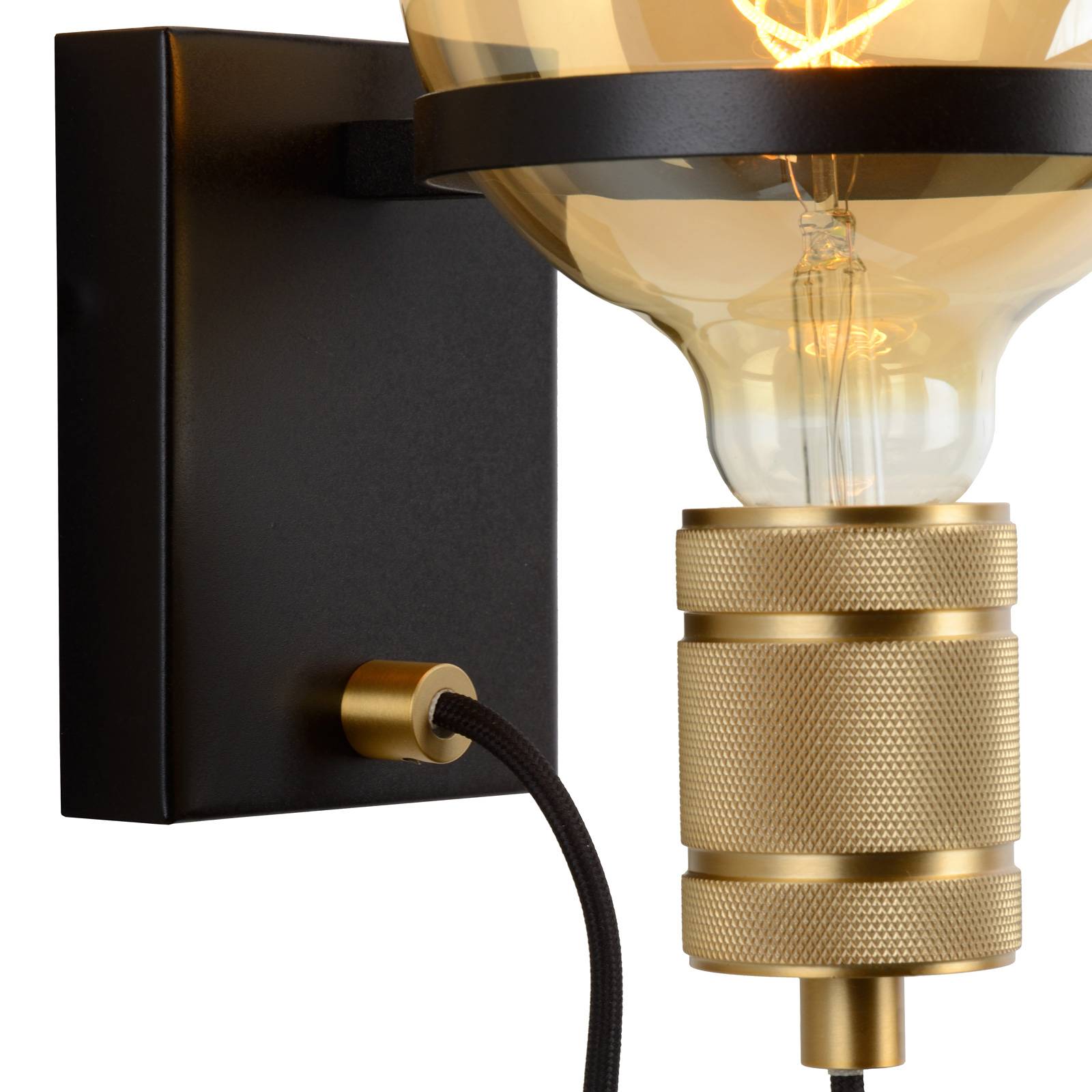 Lucide Wandlamp - Woon-/ Eetkamer - dimbaar - Modern - zwart - staal