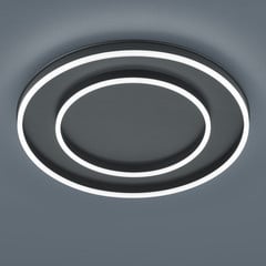 Helestra Sona plafón LED, negro, Ø 59 cm
