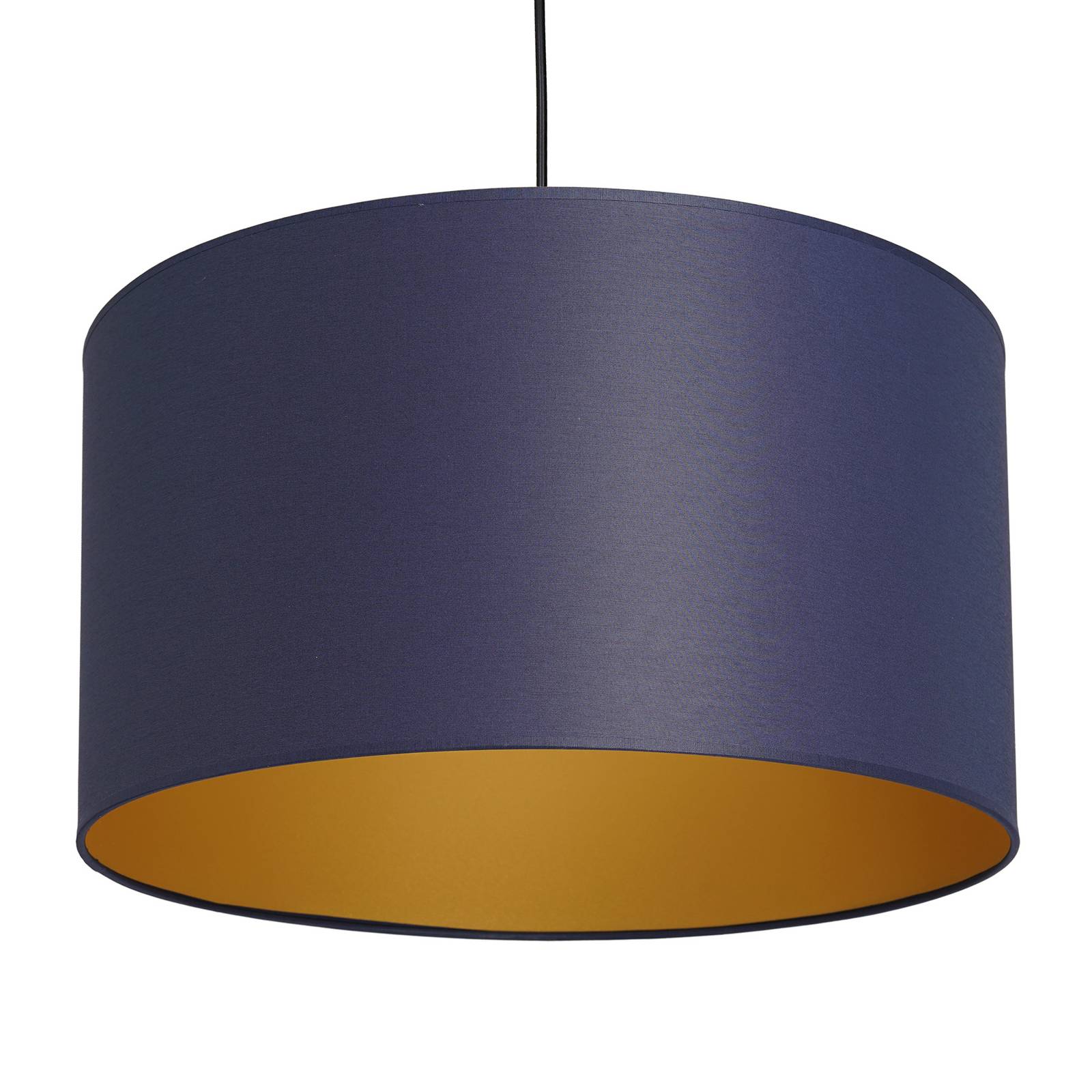 Suspension Soho cylindre 1 lampe Ø 40 cm bleue/or