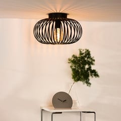 Manuela puuriga laevalgusti, Ø 40 cm, must