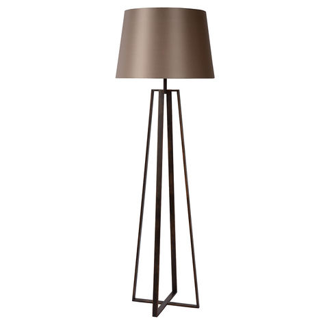 Lampadaire rouille Coffee Lamp, abat-jour en tissu