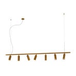 Pendant light 7533, burnished brass, 7-bulb, GU10