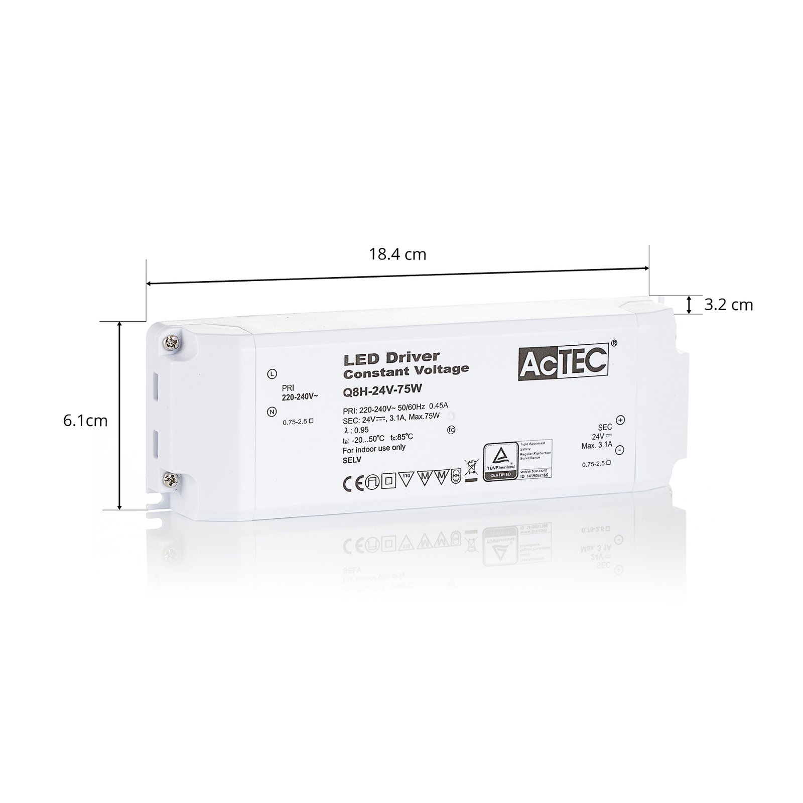 AcTEC Q8H -LED-muuntaja CV 24V, 75W