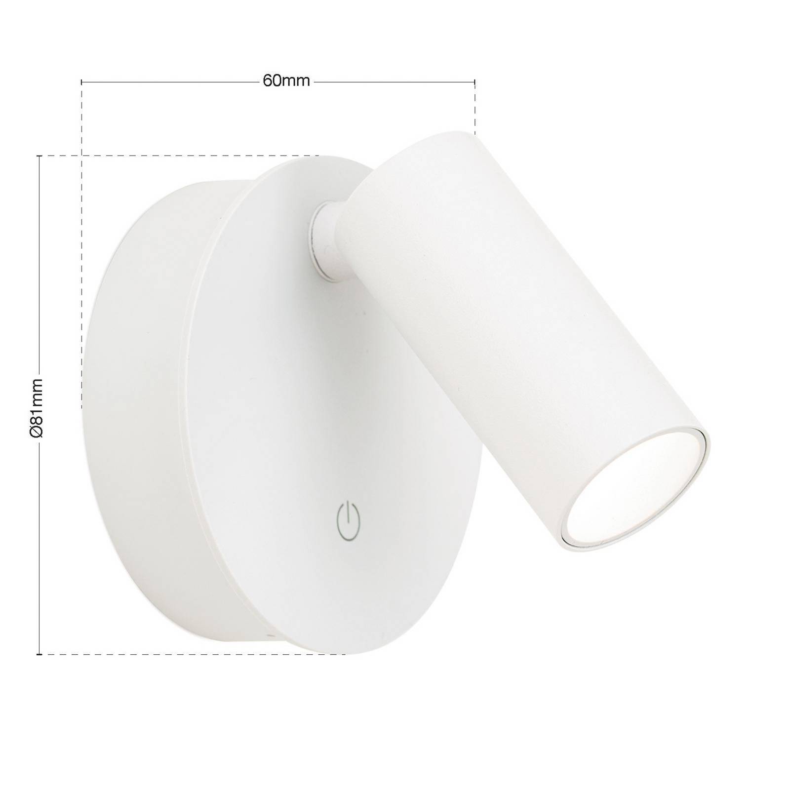 Ściemniany kinkiet LED Luxy, biały, aluminium, CCT, ściemniacz