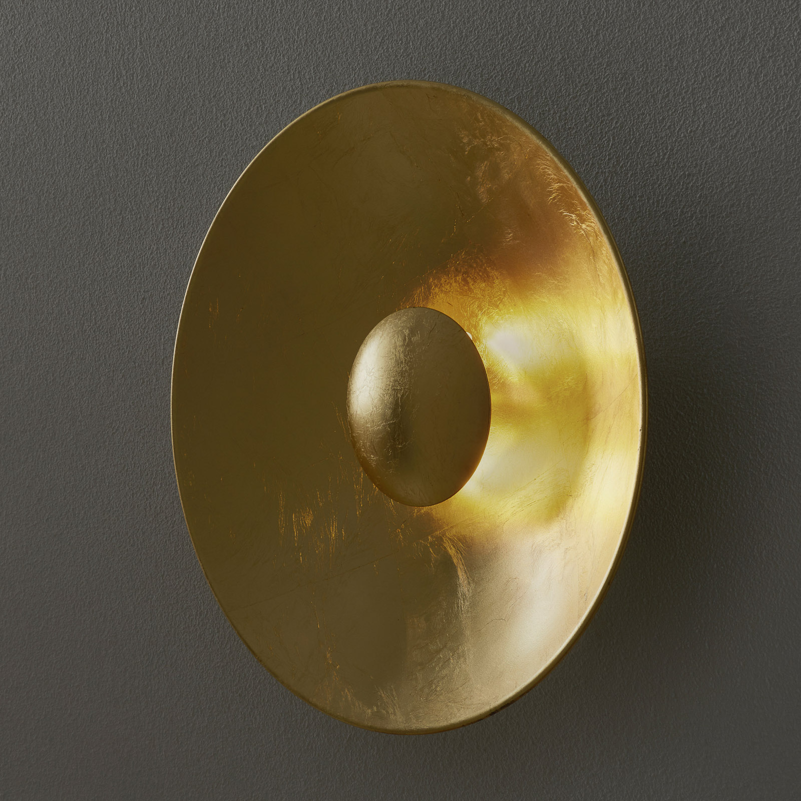 Auro Sol væglampe i guldlook, Ø 40 cm