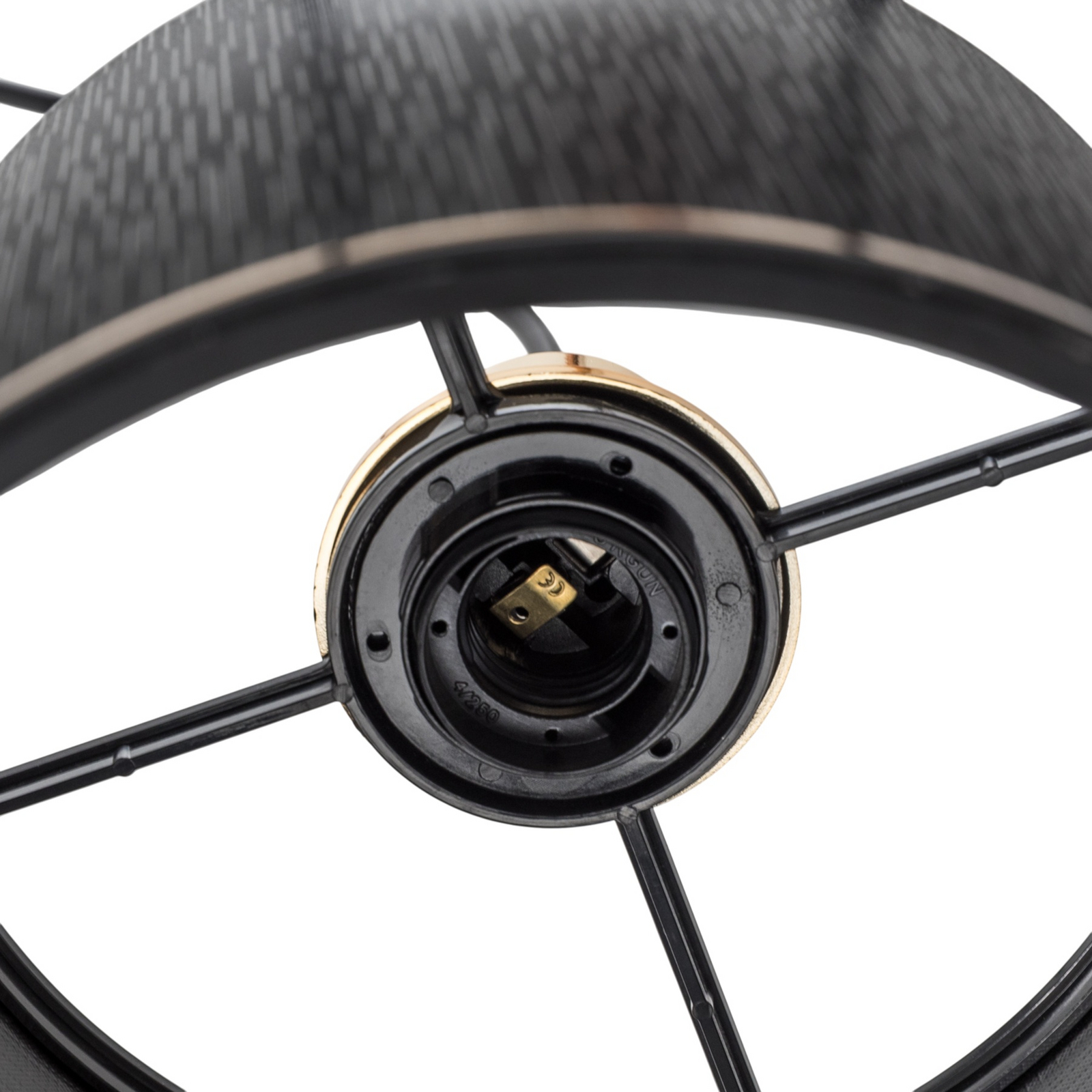 Hängeleuchte Lima, schwarz/gold, Stoff, Metall, Ø 32 cm